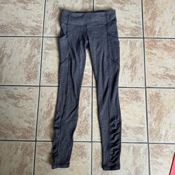 Lululemon Speed Tight IV *Rulu Side Pocket Black Heathered Black‎ Size 6 - Picture 4 of 12